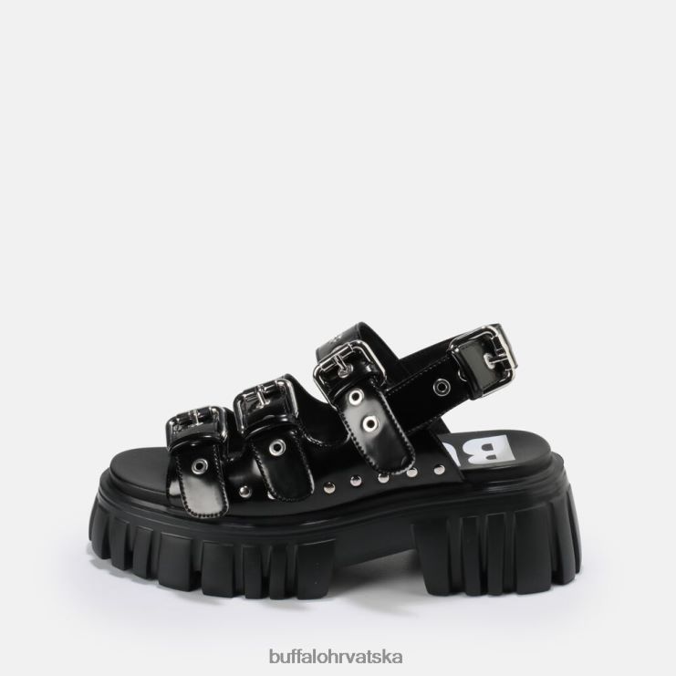 crno Buffalo Lavlja tvrda sandala s platformom veganska |sandale TDD6T721